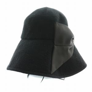 Athena New York ウールハット 帽子 リボン 装飾 黒 ブラック