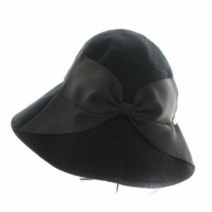 Athena New York ウールハット 帽子 リボン 装飾 黒 ブラック