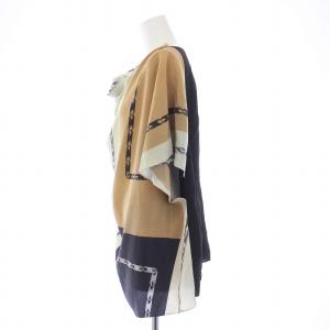 LOEWE ブラウス ドルマンスリーブ ドレープ 総柄 シルク 36 マルチカラー