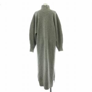 ENFOLD ニットワンピース マキシ ロング 長袖 タートルネック ウール 無地 38 M グレー