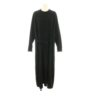 ENFOLD エンフォルド 薄手カットソーワンピース 変形 36 黒 ロング丈 中古・古着通販】ENFOLD (エンフォルド) A-LINE DRESS ブラック