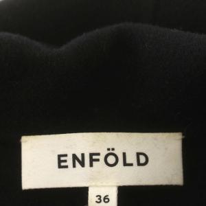 ENFOLD 20AW ウールリバー テーラードコート チェスターコート ロング コート 36 S 黒 ブラック /G