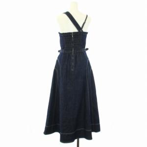CASA FLINE フロントホックデニムロングワンピース キャミワンピース F 紺 ネイビー /TK