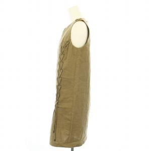 SEE BY CHLOE LV81301 ワンピース ひざ丈 ノースリーブ レースアップ シルク混 I40 茶 ブラウン /KU