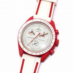 SWATCH Speedmaster MISSION TO MARS QZ 腕時計 赤 白