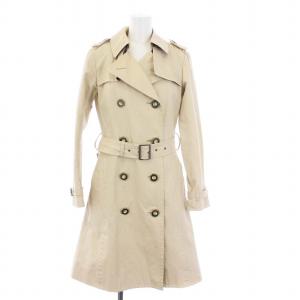 BURBERRY BLUE LABEL トレンチコート アウター ミドル丈 ダブル コットン 裏地チェック 38 M ベージュ FNF31-595-40