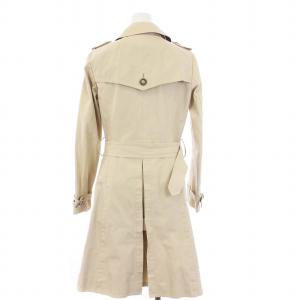 BURBERRY BLUE LABEL トレンチコート アウター ミドル丈 ダブル コットン 裏地チェック 38 M ベージュ FNF31-595-40