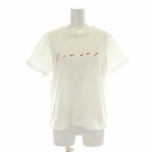 Tシャツ カットソー ロゴ プリント 半袖 2 M 白 ホワイト /XK