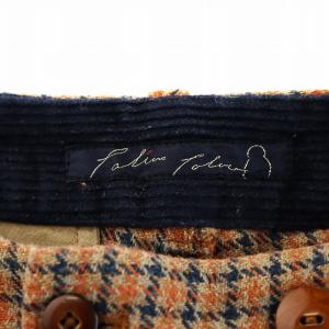 Pal'las Palace パンツ ジッパーフライ 千鳥格子 コットン 2 M 茶 ブラウン