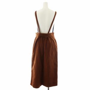 Pal'las Palace サロペットスカート タイトスカート ロング丈 コットン 0 XS 茶 ブラウン /AN41