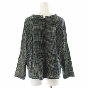 Pal'las Palace シャツ ブラウス 長袖 チェック柄 コットン 0 XS 紺 ネイビー