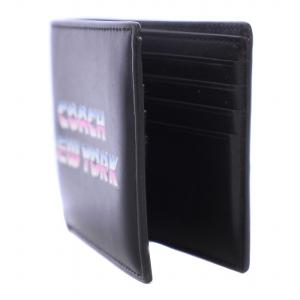 COACH 財布 ウォレット 二つ折り ロゴ レザー 黒