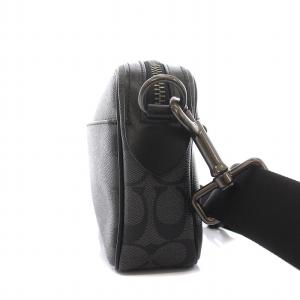 COACH シグネチャー ショルダーバッグ PVC レザー 黒 ブラック F50715