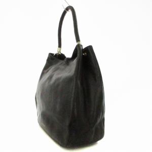 COLE HAAN ハンドバッグ レザー スクエア型 ロゴプリント 鞄 黒 ブラック