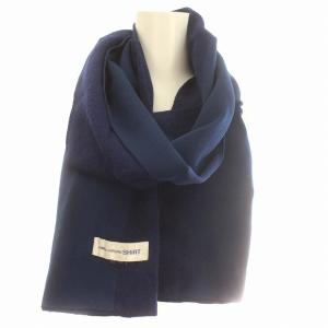 COMME des GARCONS SHIRT マフラー 異素材切替 ネイビー 青