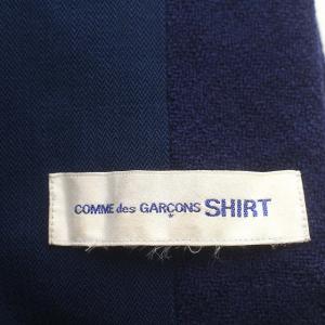COMME des GARCONS SHIRT マフラー 異素材切替 ネイビー 青