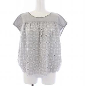 anemone ブラウス カットワーク 38 グレー xs1983