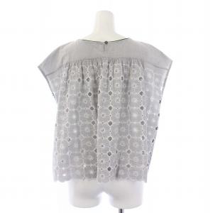 mina perhonen anemone ブラウス カットワーク 38 グレー xs1983