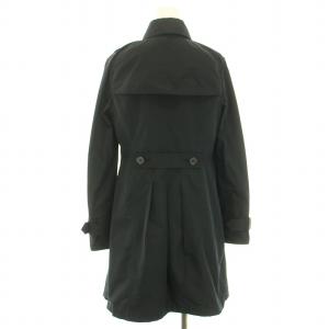 BURBERRY LONDON ステンカラーコート アウター ミドル 裏地チェック柄 38 M 黒 ブラック