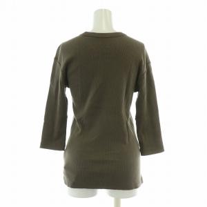 Deuxieme Classe rib Tシャツ リブ カットソー 七分袖 クルーネック ストレッチ F カーキ 21070500705010