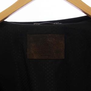 DOLCE&GABBANA レザージャケット 革ジャン アウター ジップアップ 羊革 46 S 茶 ブラウン