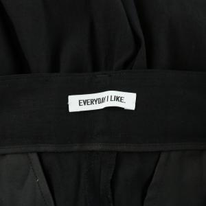 EVERYDAY I LIKE 22SS Li/Ny Modern Wide モダンワイドパンツ タック ストレッチ ジップフライ 麻 リネン 38 M 黒