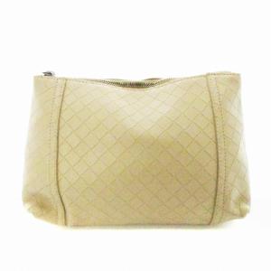 BOTTEGA VENETA ポーチ 小物入れ 型押しレザー ミニバッグ 鞄 ベージュ