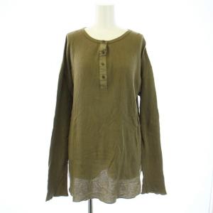 Deuxieme Classe 22SS ワッフルTシャツ カットソー 長袖 ヘンリーネック 茶 ブラウン 22070500715010