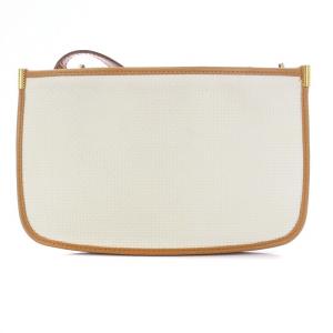 YVES SAINT LAURENT ヴィンテージ ショルダーバッグ アイボリー ブラウン