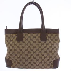 GUCCI GGキャンバス トートバッグ ハンドバッグ 茶 ブラウン 002 1119