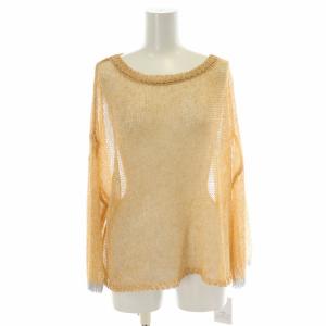 24SS リネンメッシュニット 麻 長袖 ラメ入り F サンドベージュ CLZ1041405A0001