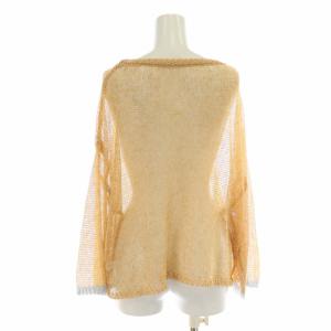 COLLAGE GALLARDAGALANTE 24SS リネンメッシュニット 麻 長袖 ラメ入り F サンドベージュ CLZ1041405A0001