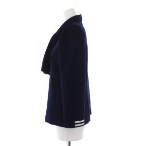 BORDERS at BALCONY 22SS BOWTIE BLOUSE ボウタイブラウス プルオーバー 長袖 ハイネック 36 S 紺 ネイビー BD2211-3C-04