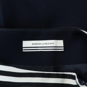 BORDERS at BALCONY 22SS FLARE SKIRT フレアスカート ミモレ ロング ストレッチ 36 S 紺 ネイビー BD2211-3H-05