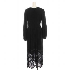 GRACE CONTINENTAL 21AW カットワークレース ワンピース ロング 刺繍 長袖 36 S 黒 ブラック