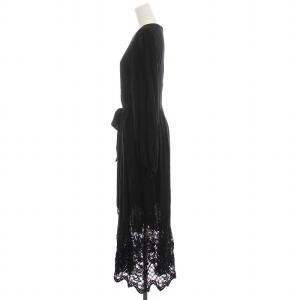 GRACE CONTINENTAL 21AW カットワークレース ワンピース ロング 刺繍 長袖 36 S 黒 ブラック