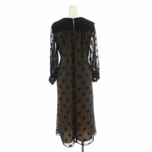 GRACE CONTINENTAL タグ付き 23AW スタードットオパールドレス ワンピース ロング ミモレ シースルー シアー リボン 星柄 水玉 七分袖