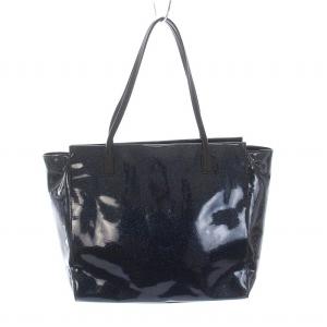 kate spade new york トートバッグ PVC リボン ラメ 青 ブルー 黒 ブラック /YM