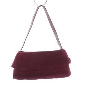 FURLA ハンドバッグ ワンショルダーバッグ スエード リボン ボルドー 赤
