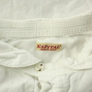KAPITAL グッドマンプルシャツ カジュアルシャツ 半袖 丸襟 ラウンドカラー 半袖 3 L 白 ホワイト
