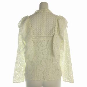 GRACE CONTINENTAL 23SS 総レース シャツ ブラウス プルオーバー 長袖 フリル 36 S 白 ホワイト