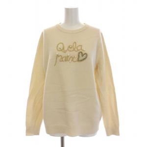 Grace Class セーター ニット クルーネック パール ビジュー 長袖 F アイボリー クリーム色