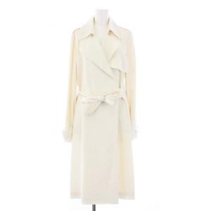 Theory 18SS ROSINA. CREPE. SUB OAKLANE. WS トレンチコート アウター 比翼ボタン M 白 オフホワイト