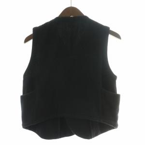 KAPITAL ベスト ショート丈 Vネック 刺繍 ウール 1 S 黒 ブラック