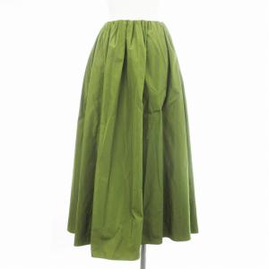 CELFORD タグ付き メモリータフタ タックススカート ギャザースカート フレアスカート ロング 38 L 緑 グリーン CWFS201057
