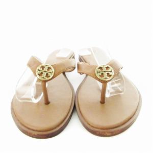 TORY BURCH トングサンダル フラット ロゴ シューズ 靴 6 23cm 茶 ブラウン