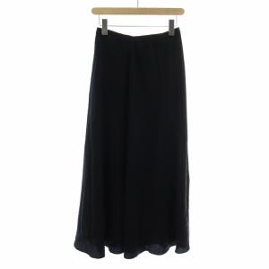 フィブリルフレアスカート ロング マキシ ギャザー 38 M 黒 ブラック 20060900554030