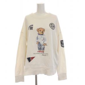 POLO RALPH LAUREN スウェット トレーナー ポロベア プリント 長袖 M 白 ホワイト