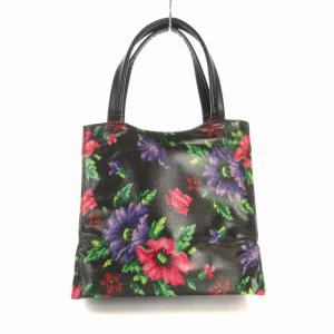 FEILER タグ付き トートバッグ 花柄 黒 ブラック /EA