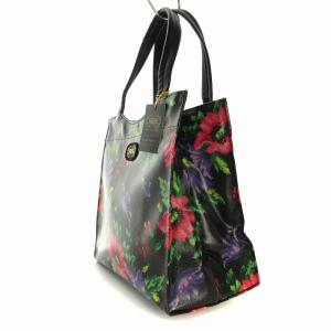 FEILER タグ付き トートバッグ 花柄 黒 ブラック /EA